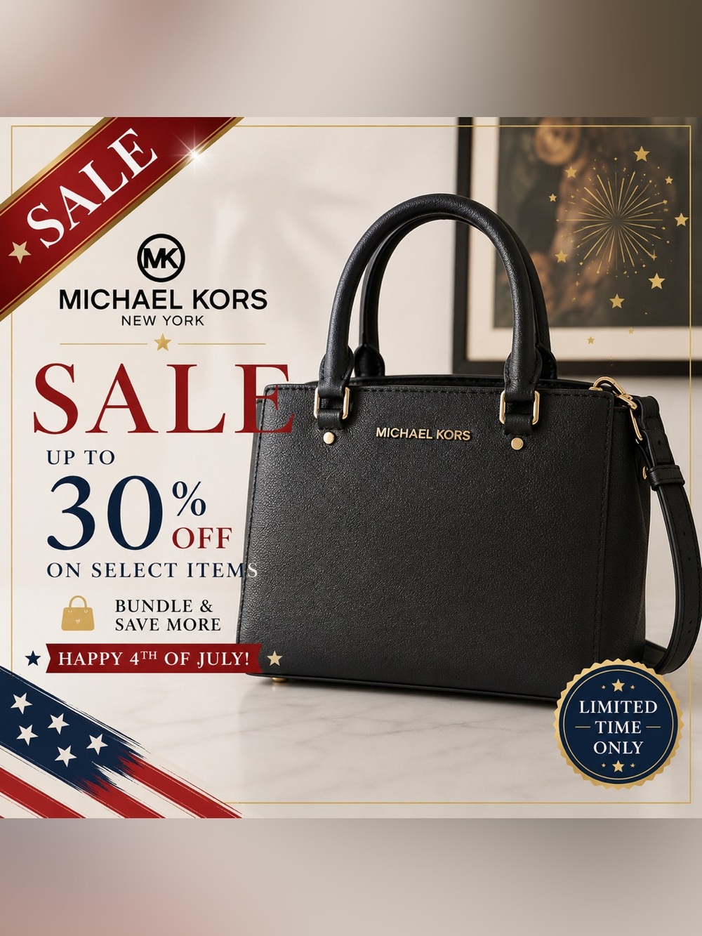 Michael Kors Black Saffiano Leather Satchel | Like New | Shoulder Strap